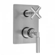 Jaclo T7549-TRIM-MBK - Rectangle Plate with Hub Base Lever Thermostatic Valve with Hub Base Cross Built-in 2-Way Or 3-Way