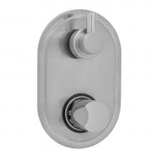 Jaclo T8539-TRIM-ALD - Oval Plate with Thumb Thermostatic Valve with Short Peg Built-in 2-Way Or 3-Way Diverter/Volume Co