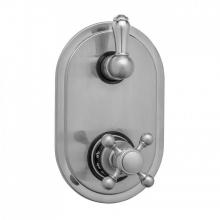 Jaclo T9534-TRIM-PNK - Oval Plate with Ball Cross Thermostatic Valve with Regency Peg Lever Built-in 2-Way Or 3-Way Diver