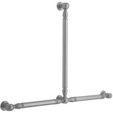 Jaclo T20-24H-32W-PN - T20 Smooth with Finials 24H x 32W T Grab Bar