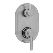 Jaclo T8533-TRIM-PLM - Oval Plate with Contempo Low Lever Thermostatic Valve with Short Peg Lever Built-in 2-Way Or 3-Way