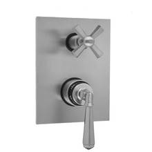 Jaclo T8586-TRIM-PNK - Rectangle Plate with Hex Lever Thermostatic Valve with Hex Cross Built-in 2-Way Or 3-Way Diverter/