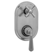 Jaclo T9586-TRIM-ALD - Oval Plate with Hex Lever Thermostatic Valve with Hex Cross Built-in 2-Way Or 3-Way Diverter/Volum