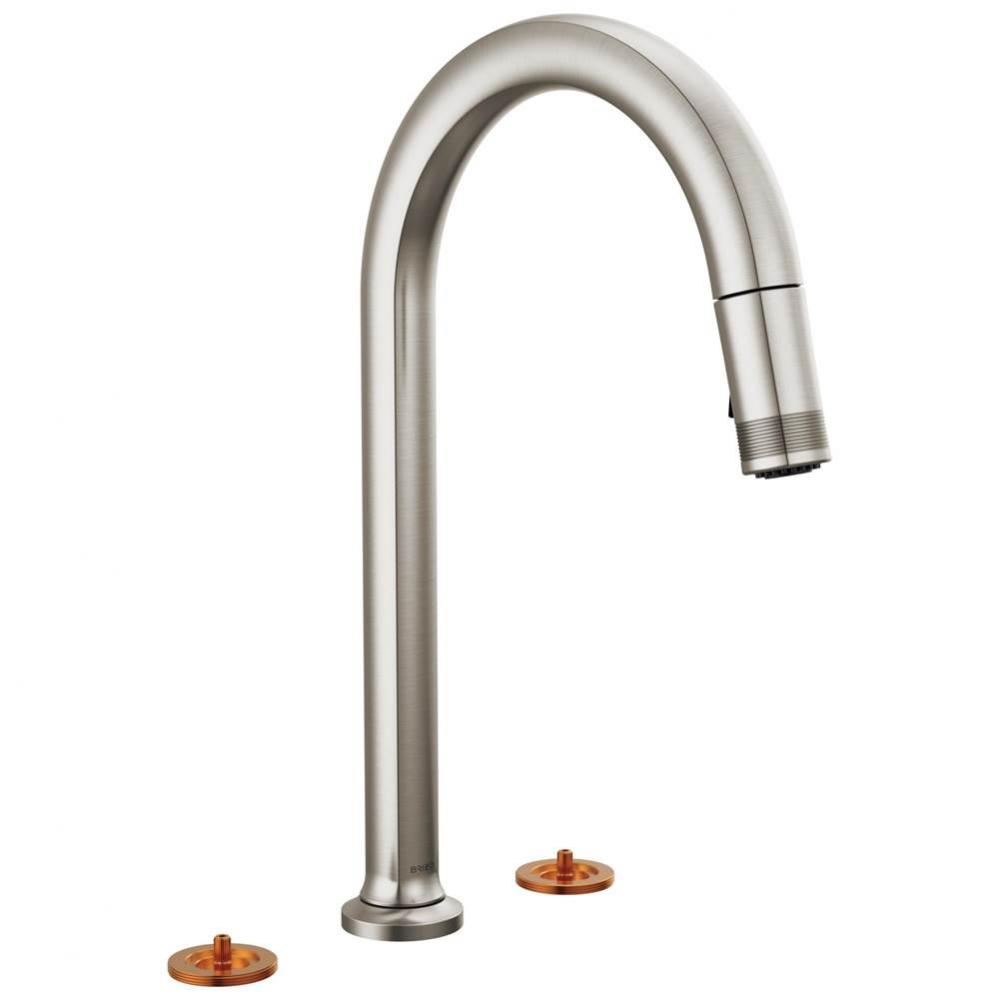 Kintsu® Widespread Pull-Down Faucet with Arc Spout - Less Handles