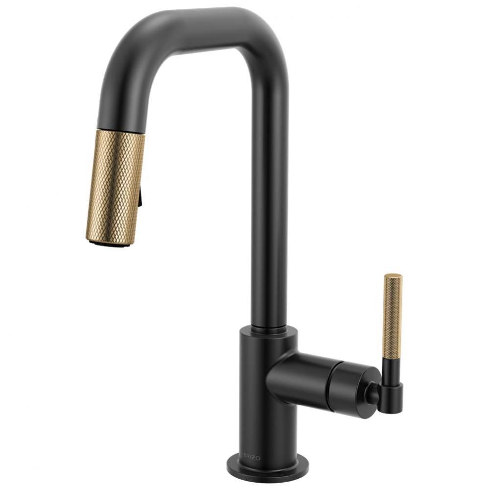 Litze® Pull-Down Prep Faucet with Square Spout - Knurled Handle