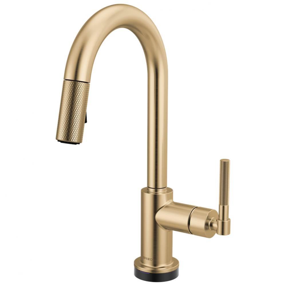 Litze® Smarttouch Pull-Down Prep Faucet with Arc Spout - Knurled Handle