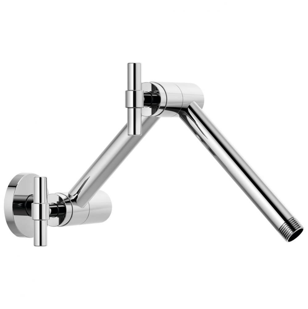 Universal Showering Linear Round Jointed Wall Mount Shower Arm And Flange