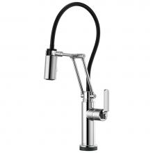 Brizo 64244LF-PC - Litze® SmartTouch® Articulating Kitchen Faucet with Industrial Handle