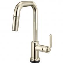 Brizo 64954LF-PN - Litze® Smarttouch Pull-Down Prep Faucet with Square Spout - Industrial Handle