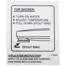 Delta Faucet RP17829 - Other Decal - Tub Spout - Pull-Down Diverter