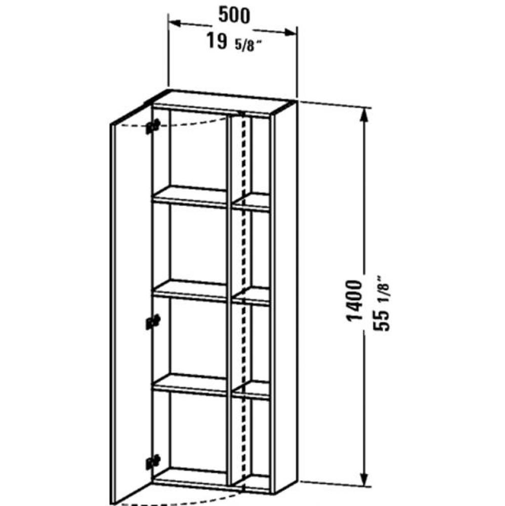 DS Tall Cabinet Terra M - HxWxD: 55 1/8''x19 5/8''x9 1/2''