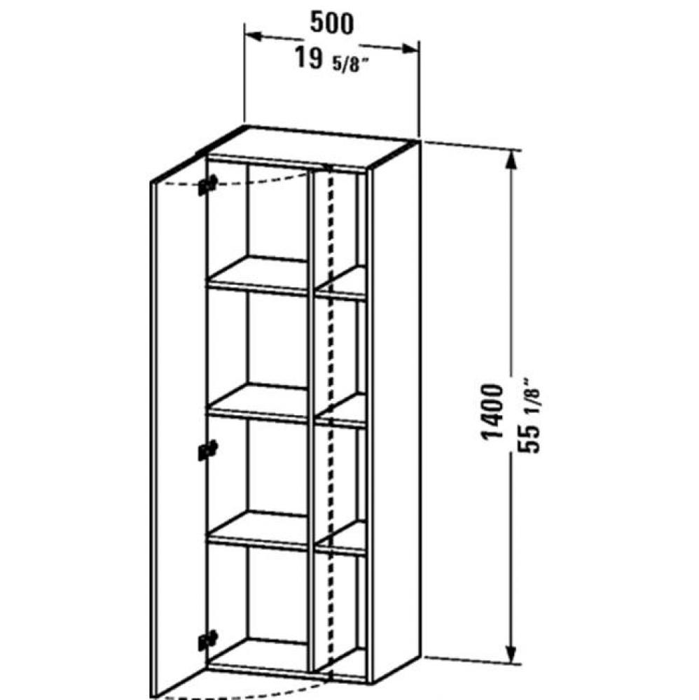 DS Tall Cabinet Terra M - HxWxD: 55 1/8''x19 5/8''x14 1/8''