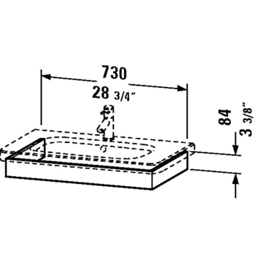 DS Washbasin trim Graphite Matt for DuraStyle