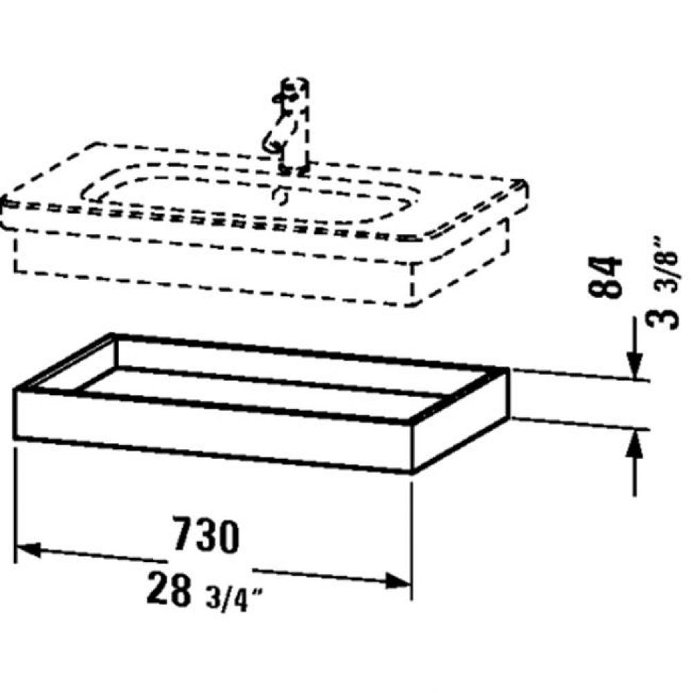 DS Washbasin trim Natural Walnut for DuraStyle