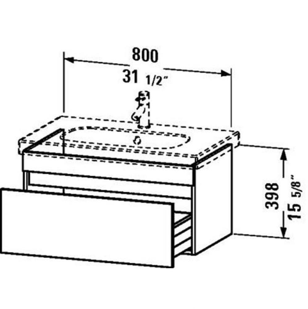 Duravit DuraStyle One Drawer Wall-Mount Vanity Unit White|Basalt