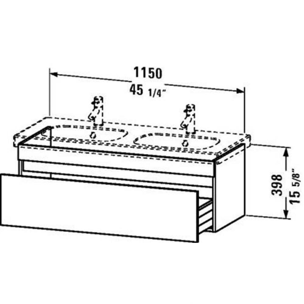 Duravit DuraStyle One Drawer Wall-Mount Vanity Unit Silver Pine|Basalt