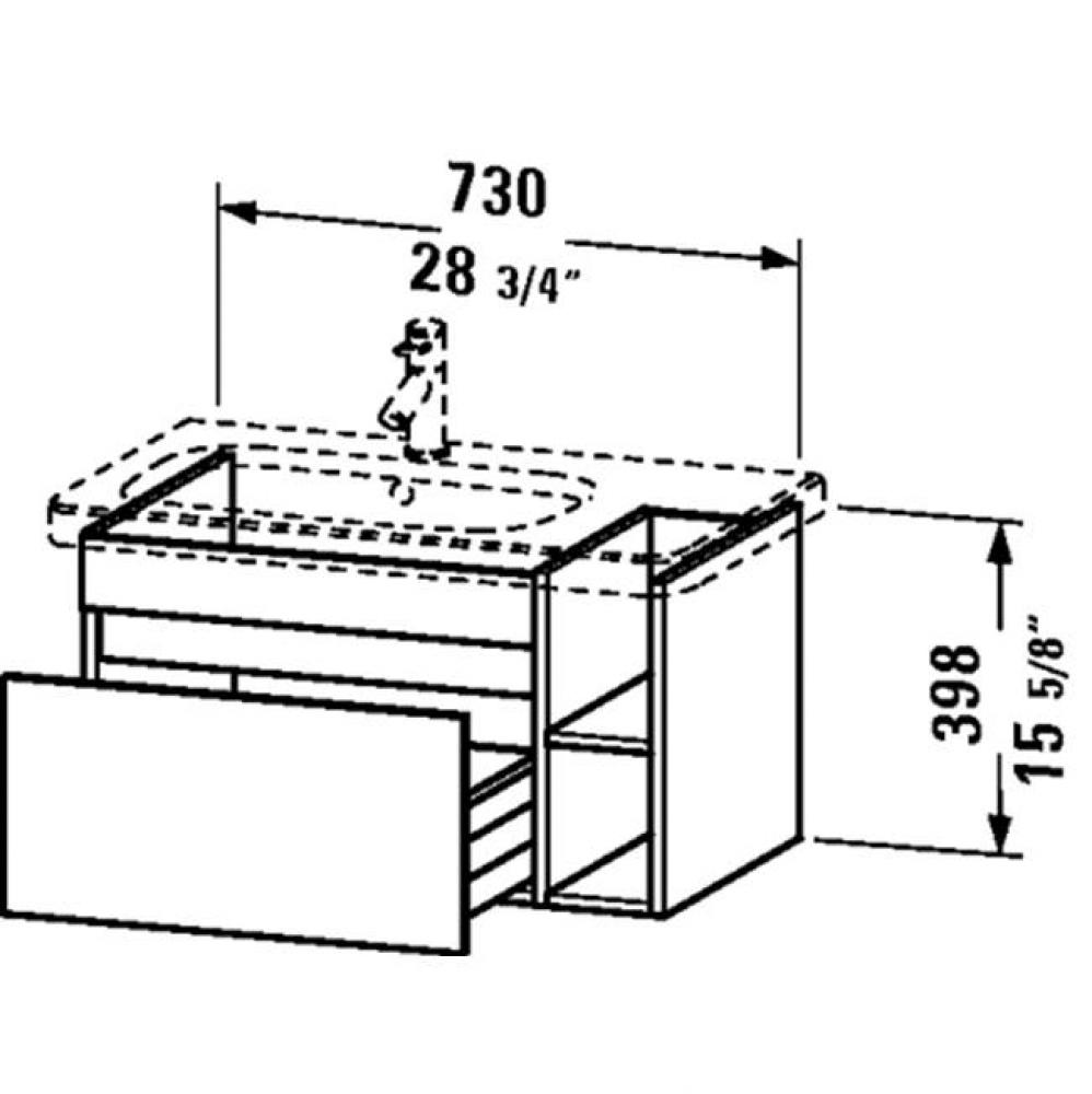 DS Vanity unit #232580,Graphit matt 398x730x448mm,