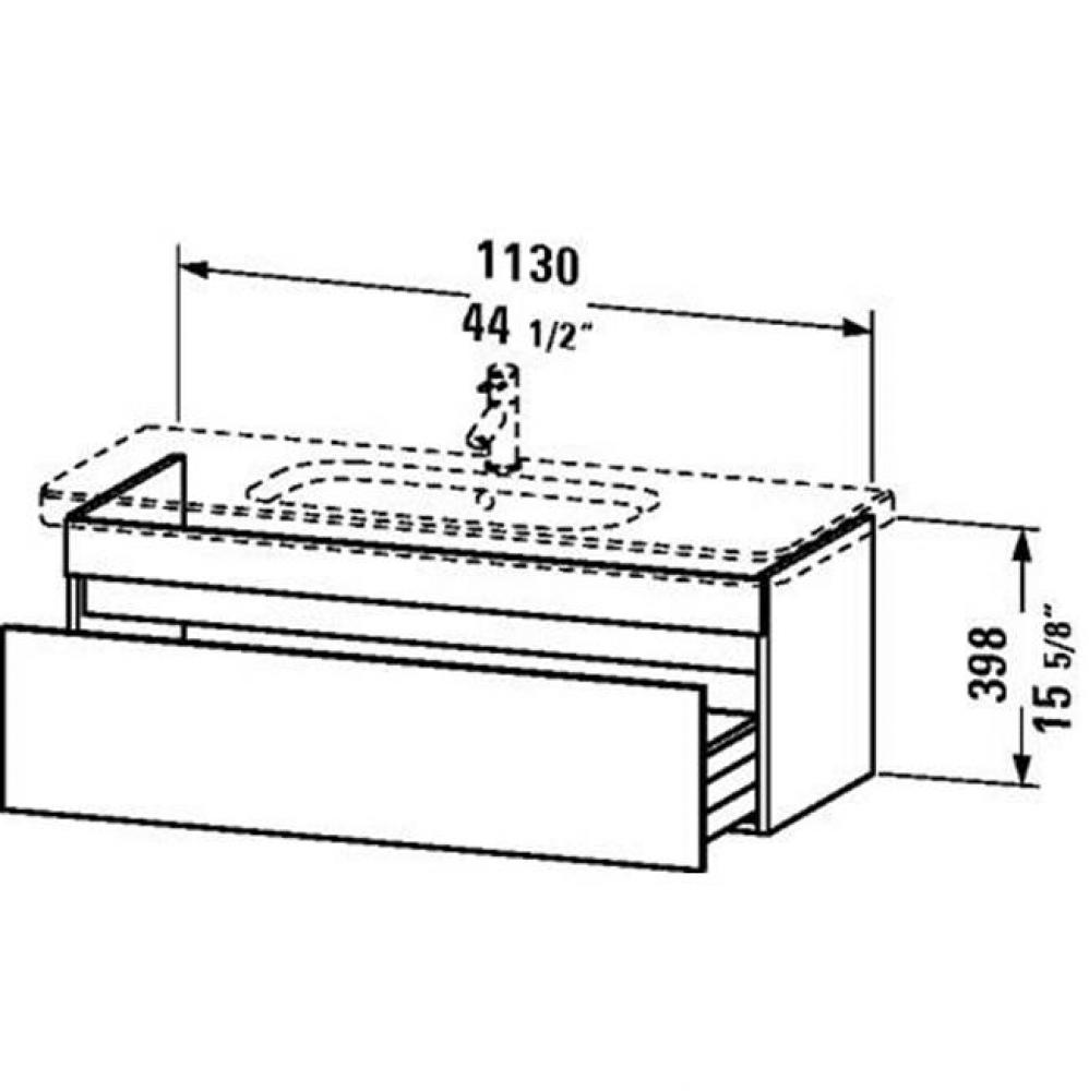 Duravit DuraStyle One Drawer Wall-Mount Vanity Unit Walnut|White