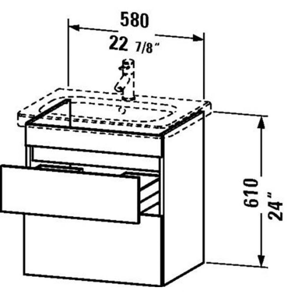 Duravit DuraStyle Two Drawer Wall-Mount Vanity Unit White