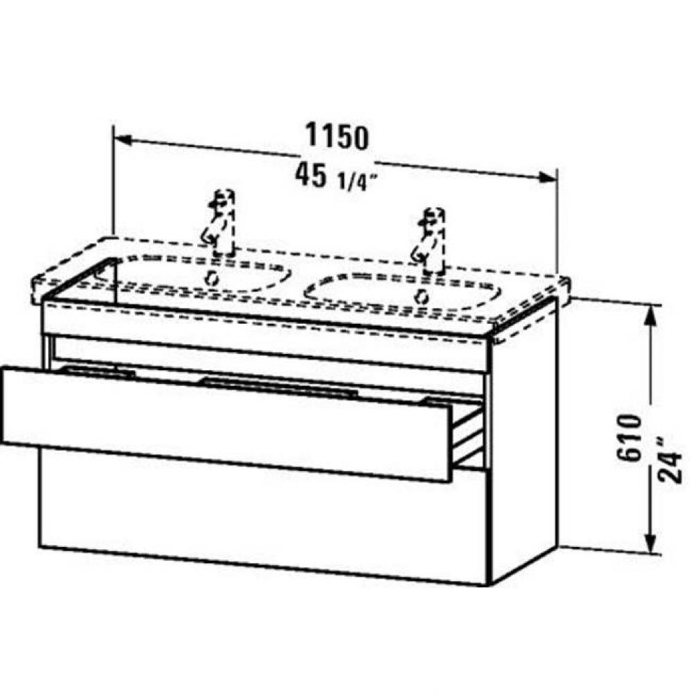 Duravit DuraStyle Two Drawer Wall-Mount Vanity Unit Graphite