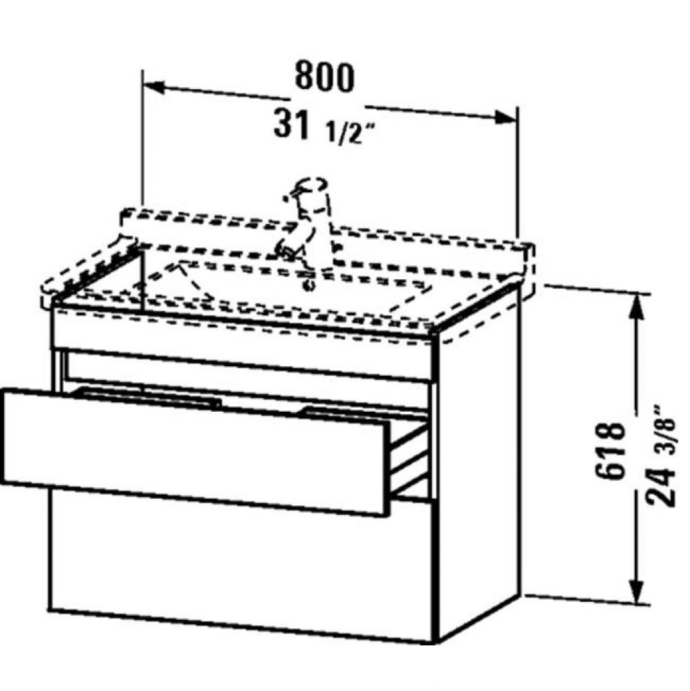 DS Vanity unit No.030480 Terra - 24 3/8''x31 1/2''x18 1/2'',