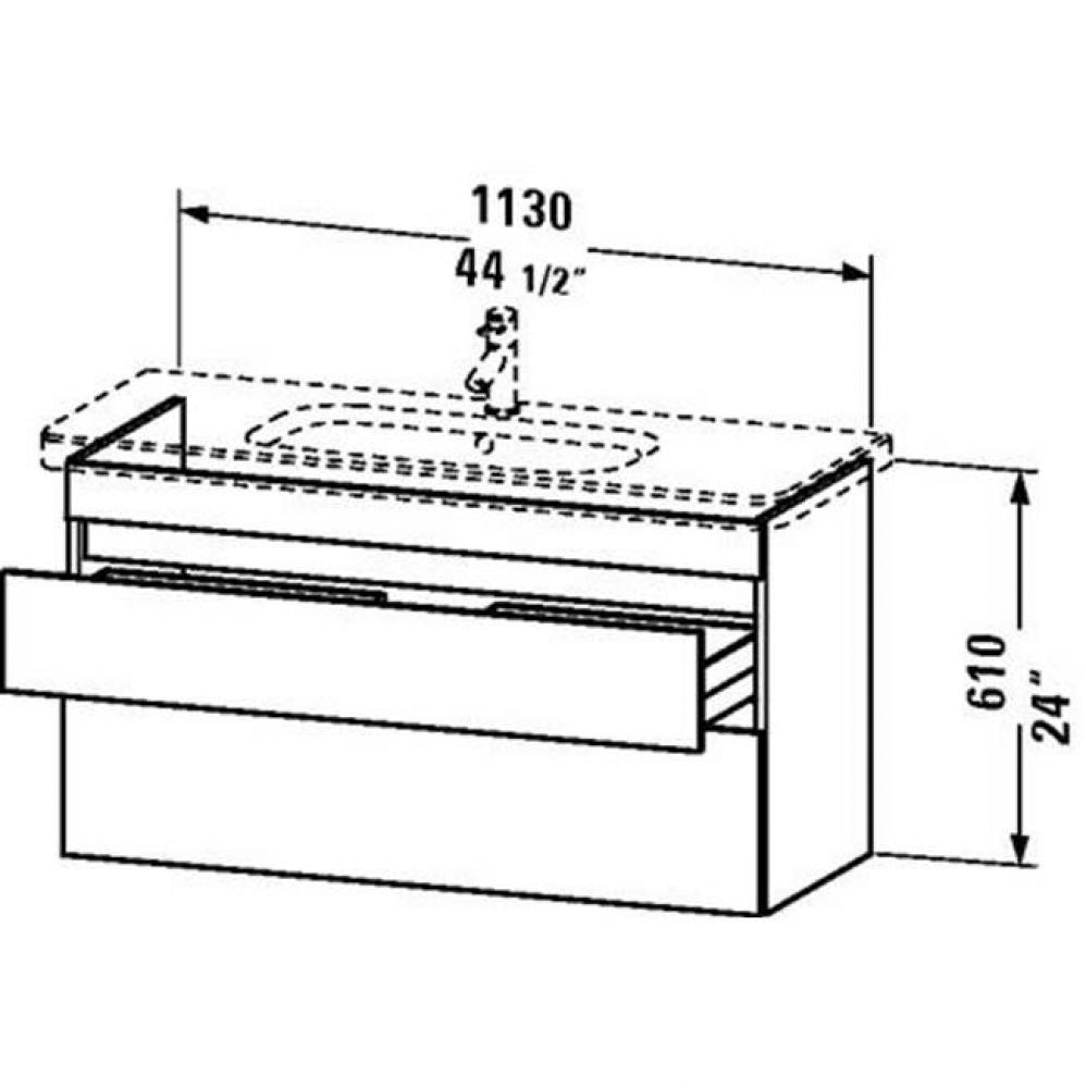 Duravit DuraStyle Two Drawer Wall-Mount Vanity Unit White