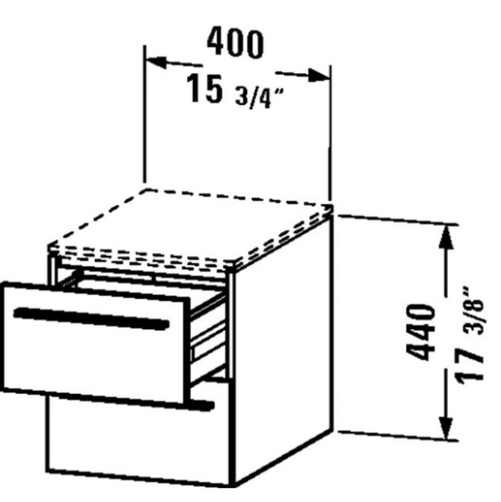 XL Low cab for console Brush Oak 440x400x548mm, 2