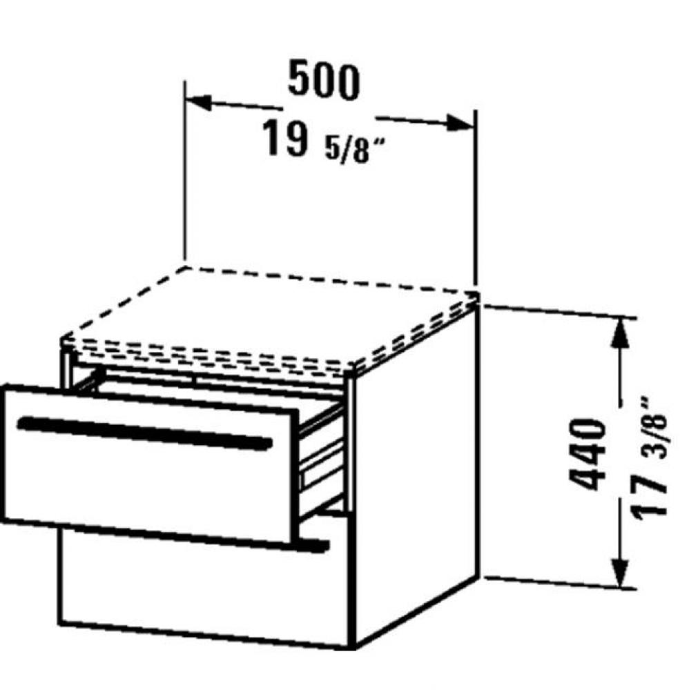 XL Low cab for console Brush Oak 440x500x548mm, 2