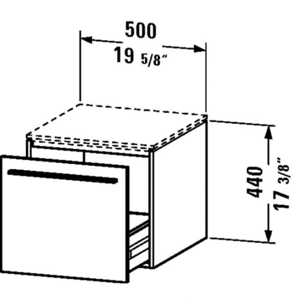 XL Low cab for console Brush Oak 440x500x548mm, 1