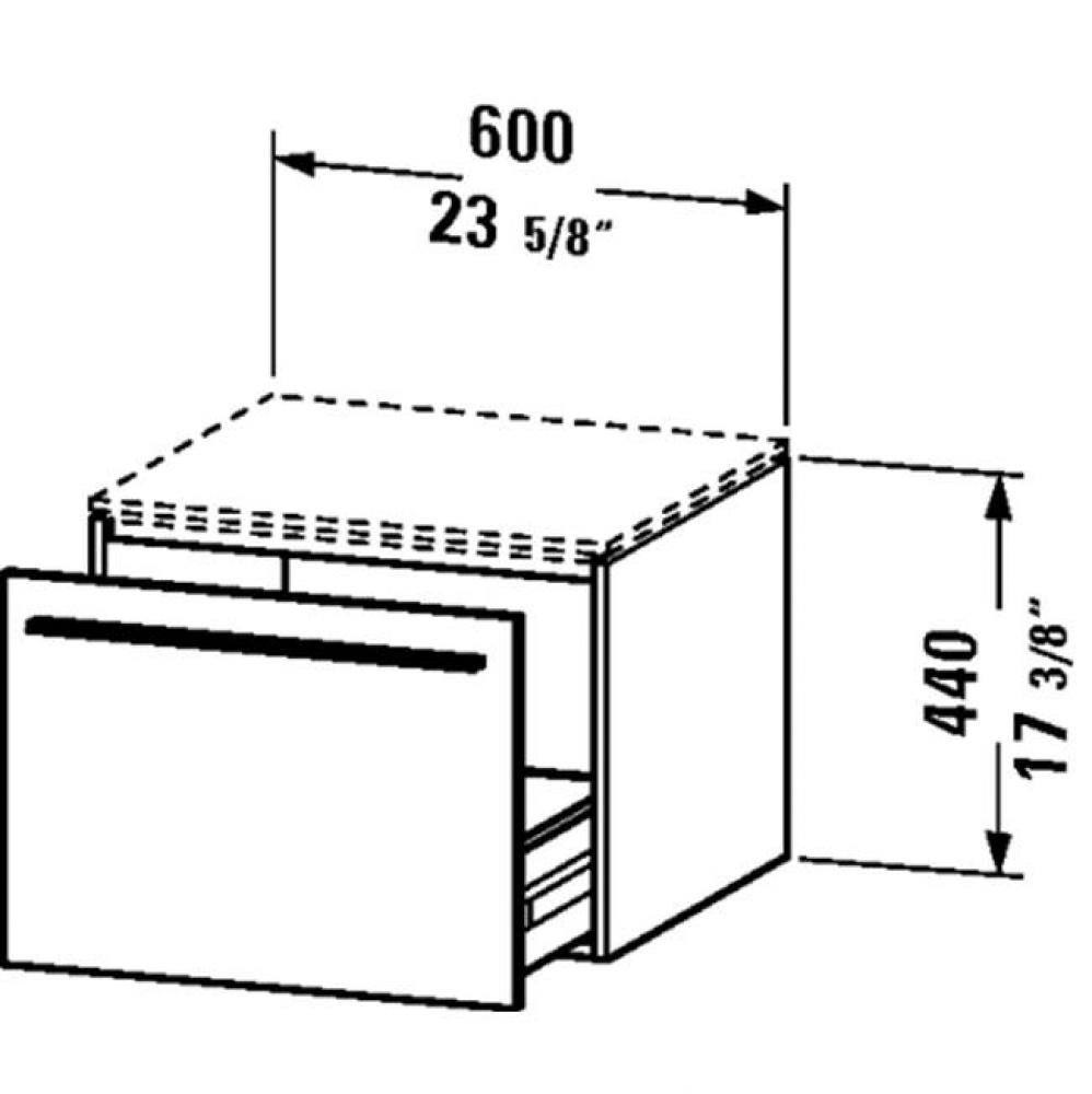 XL Low cab for console Brush Oak 440x600x548mm, 1