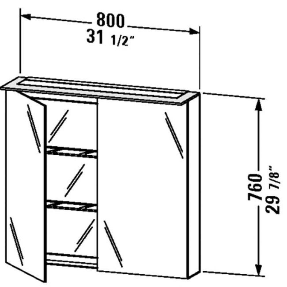 XL Mirror cabinet Graphite Matt - 29 7/8''x31 1/2''x5 1/2''/8