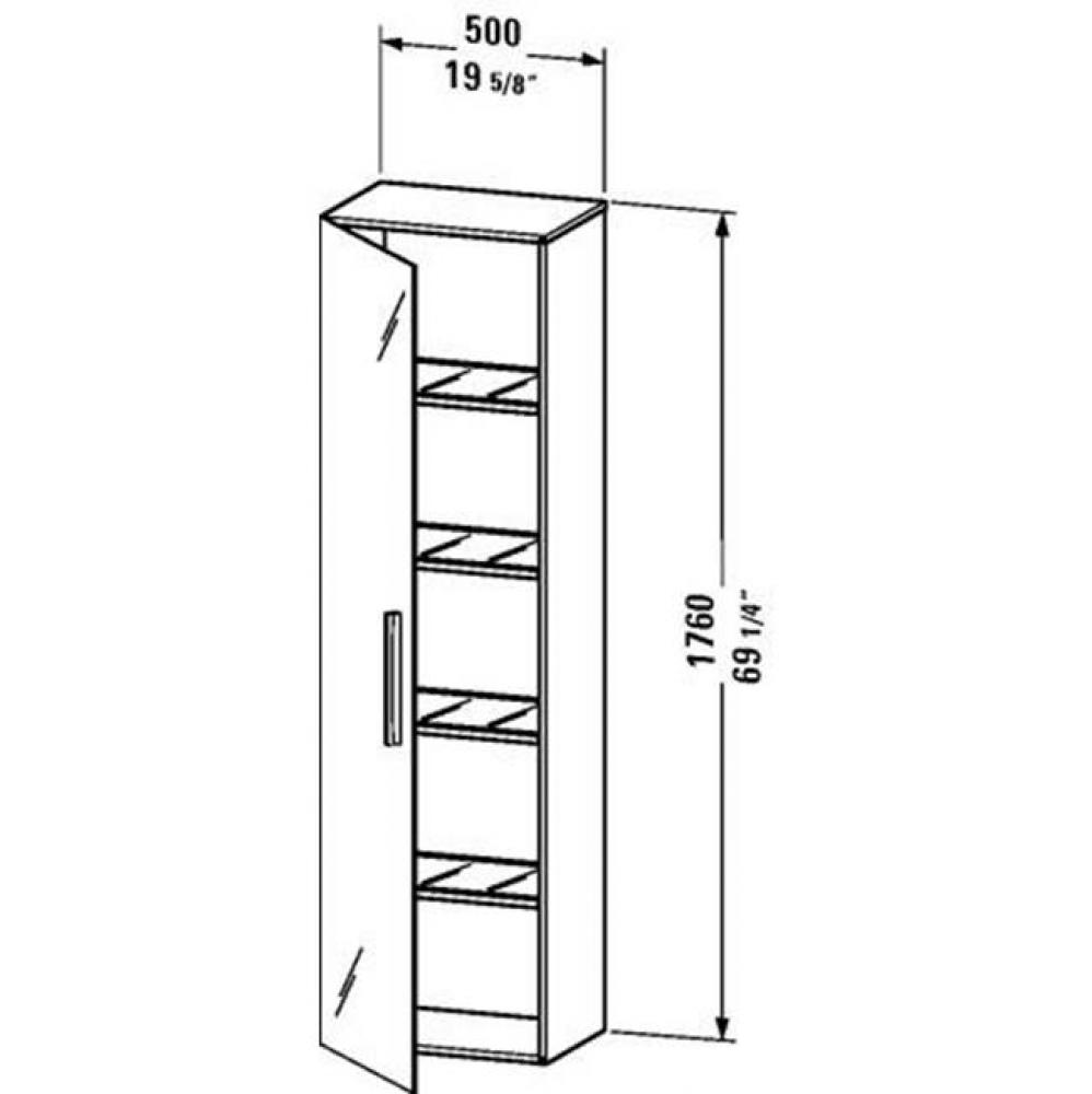 Duravit Vero Tall Cabinet  Natural Walnut