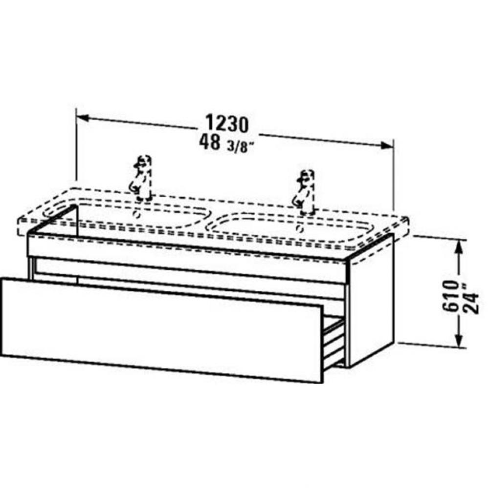 Duravit DuraStyle One Drawer Wall-Mount Vanity Unit Walnut|Basalt