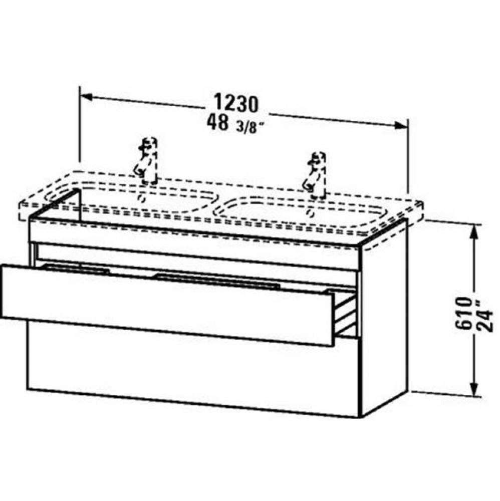 Duravit DuraStyle Two Drawer Wall-Mount Vanity Unit White