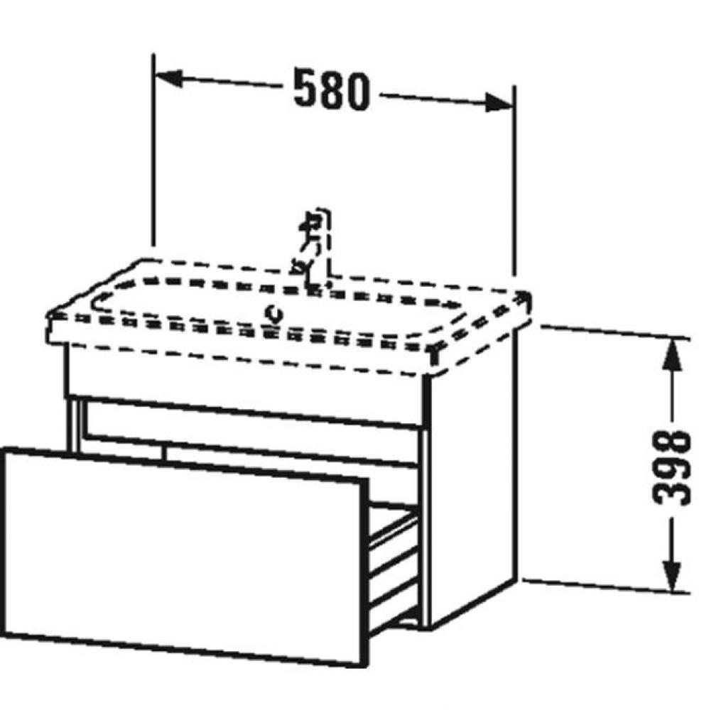 DuraStyle Vanity Unit 398x580x368 Basalt Matt/White