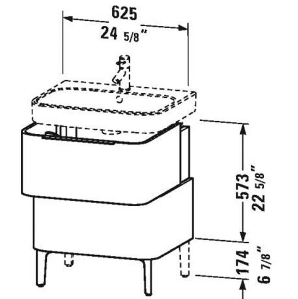 Duravit Happy D.2 Floor Standing Vanity Unit  European Oak