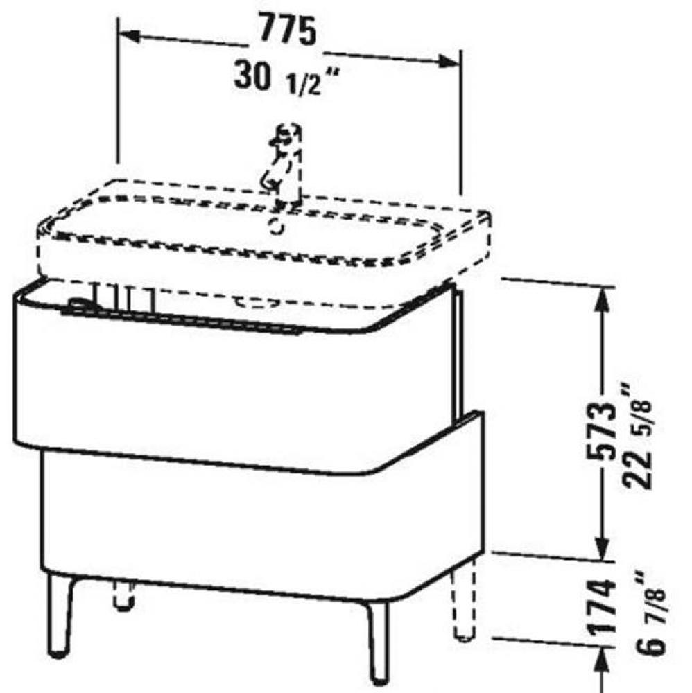 Duravit Happy D.2 Floor Standing Vanity Unit  European Oak