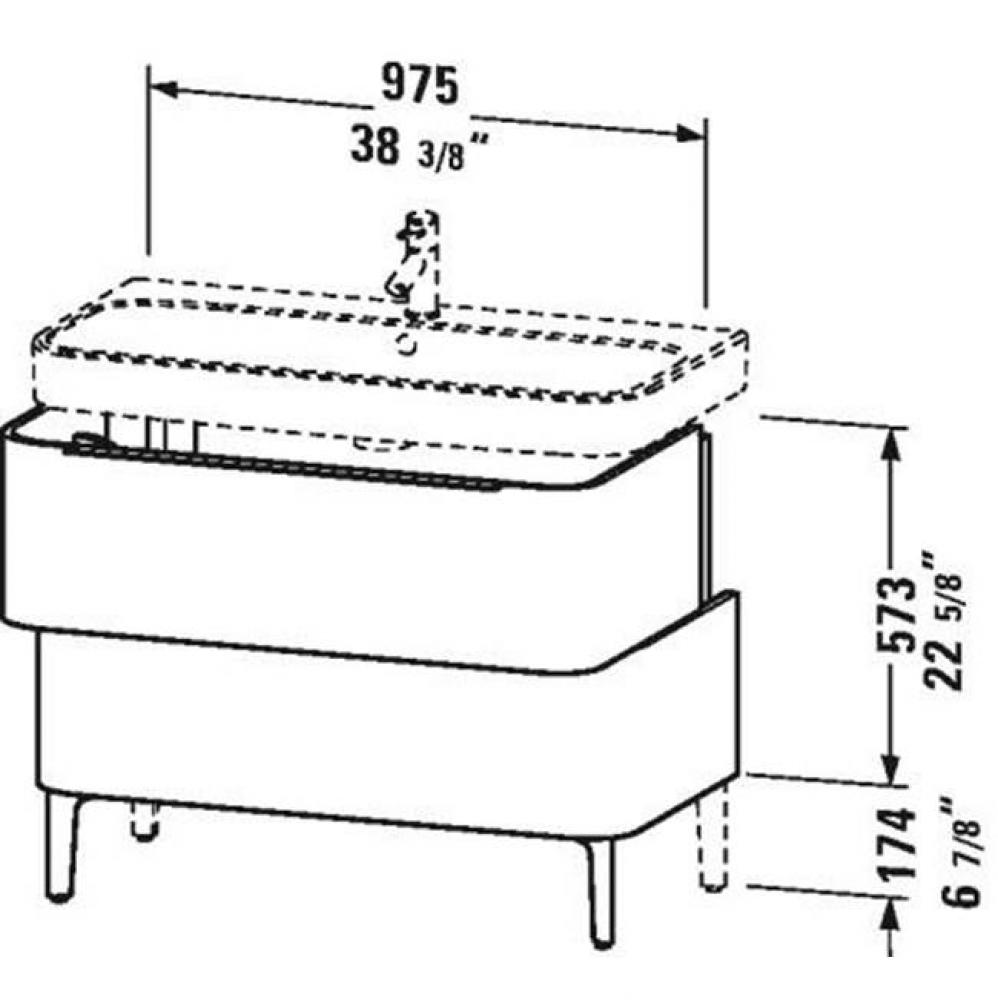 Duravit Happy D.2 Floor Standing Vanity Unit  European Oak