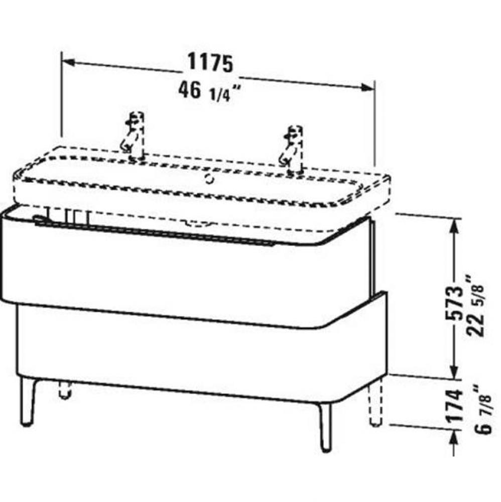 Duravit Happy D.2 Floor Standing Vanity Unit  European Oak