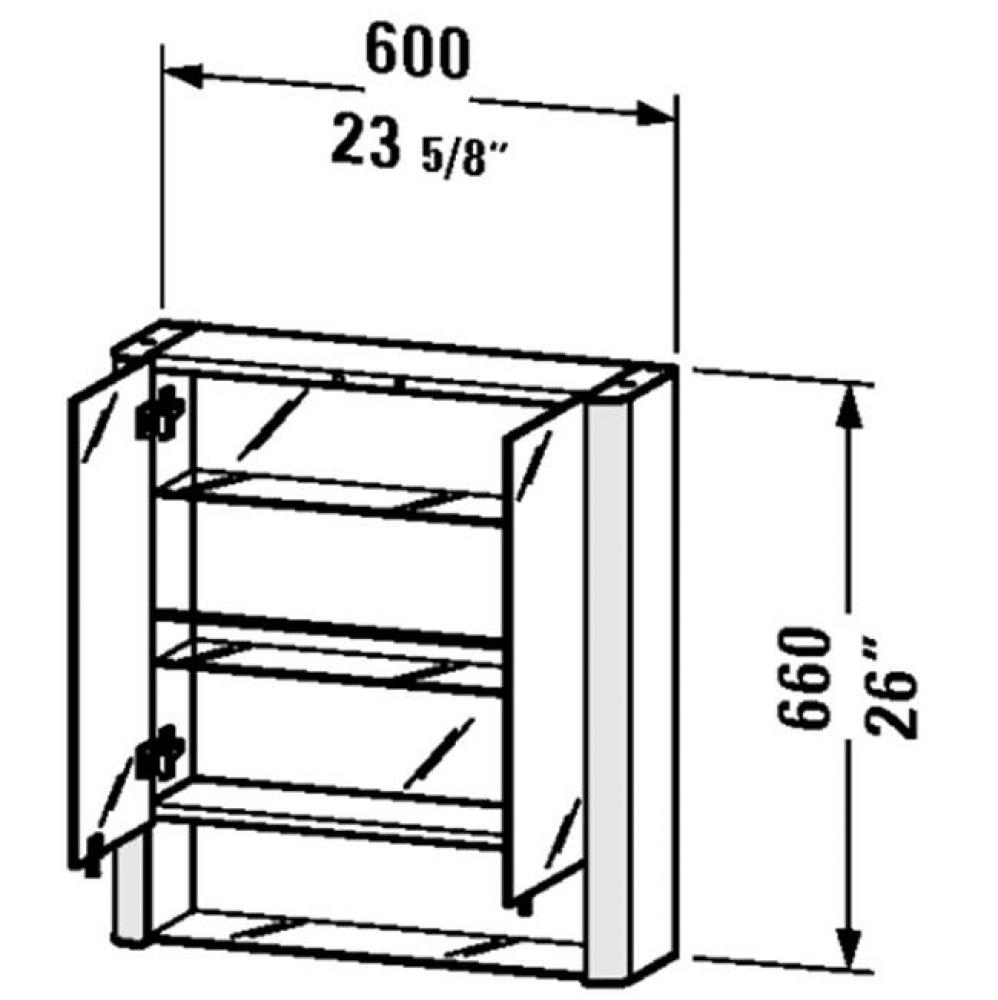 LM multibox 23 5/8''x26'' Aluminum White - 1 opened compartment