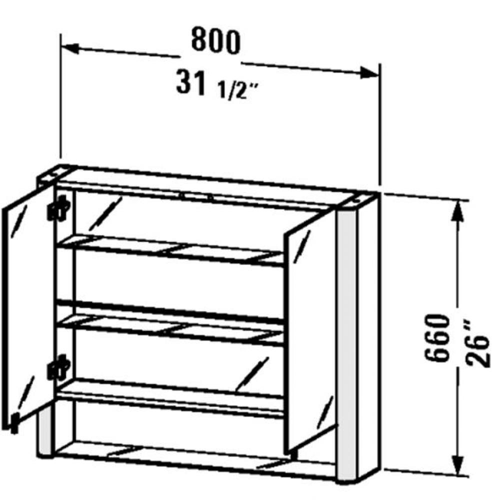 LM multibox 31 1/2''x26'' Aluminum White - 1 opened compartment