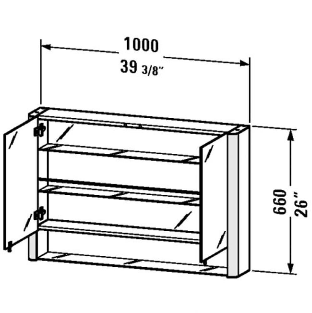 LM multibox 39 3/8''x26'' Alum White - 1 opened compartment