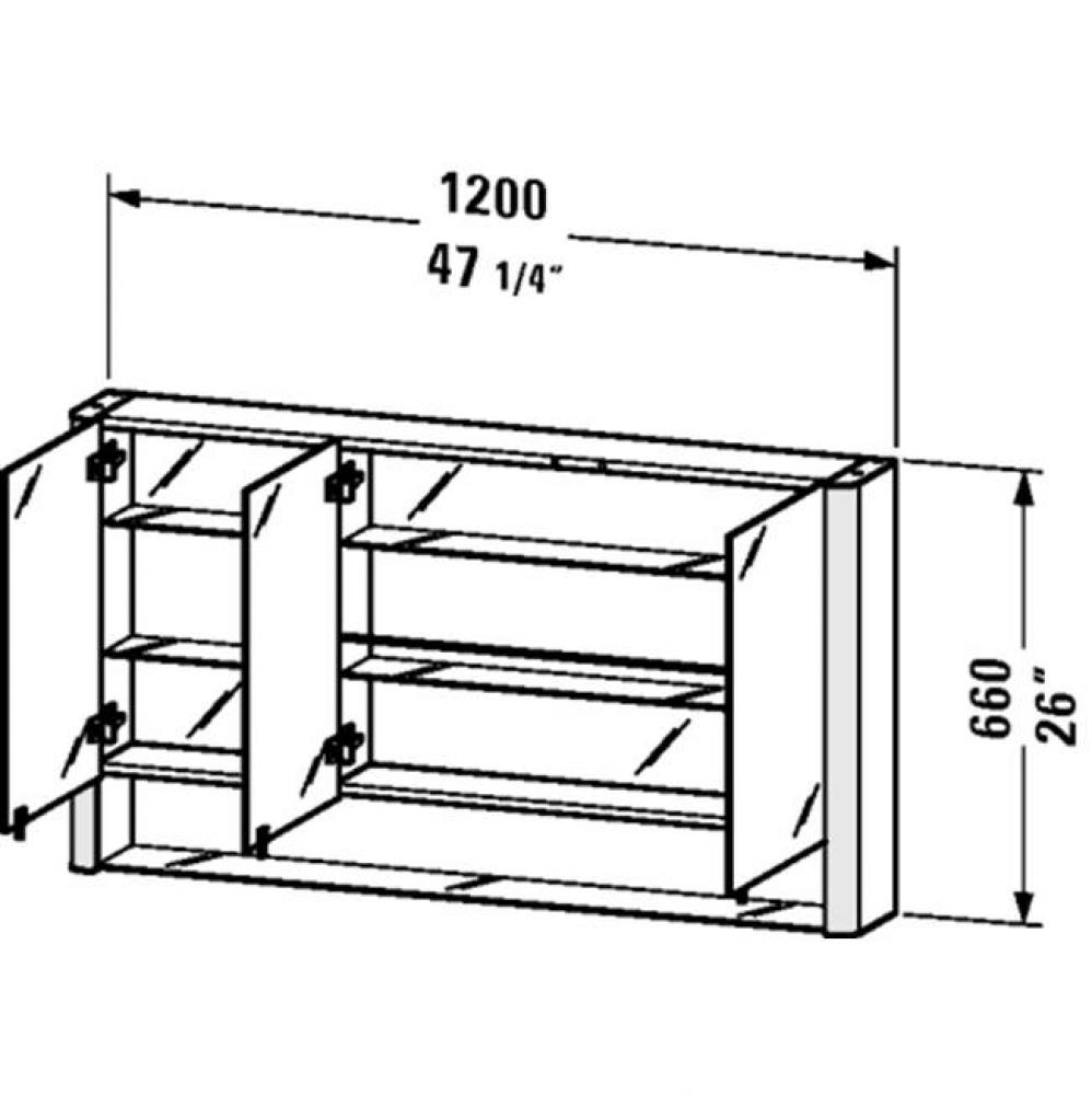 LM multibox 47 1/4''x26'' Alum White - 1 opened compartment