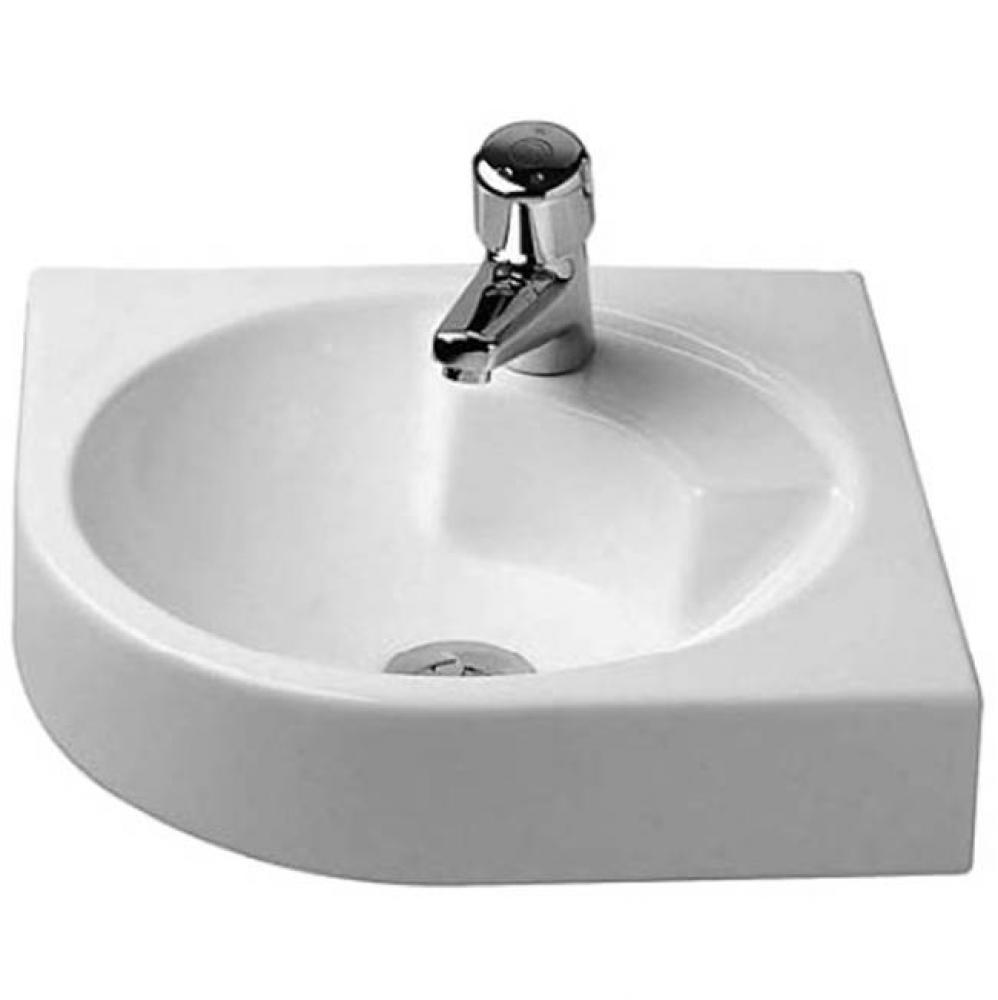 Washbasin 450mm Architec white corner model, TH l. and SDH