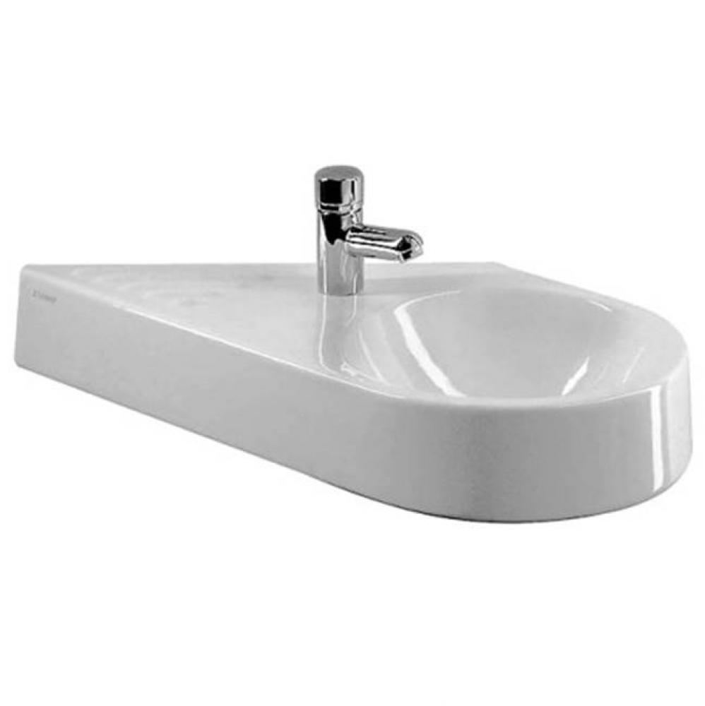 Handrinse basin 65cm Architec white diagonal model, basin on