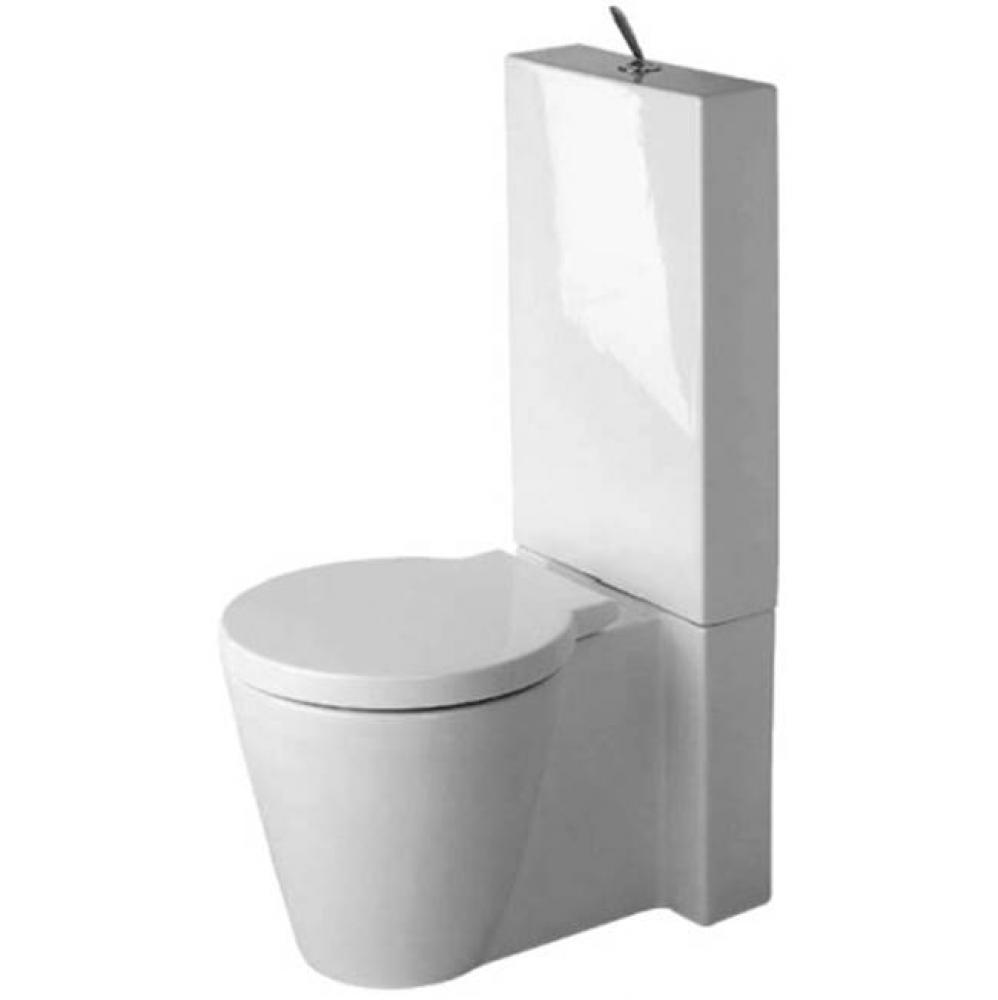 Toilet close-coupled 64 cm Starck 1 white,washd.,Vario outl.,btw,US,WG - Less Tank and