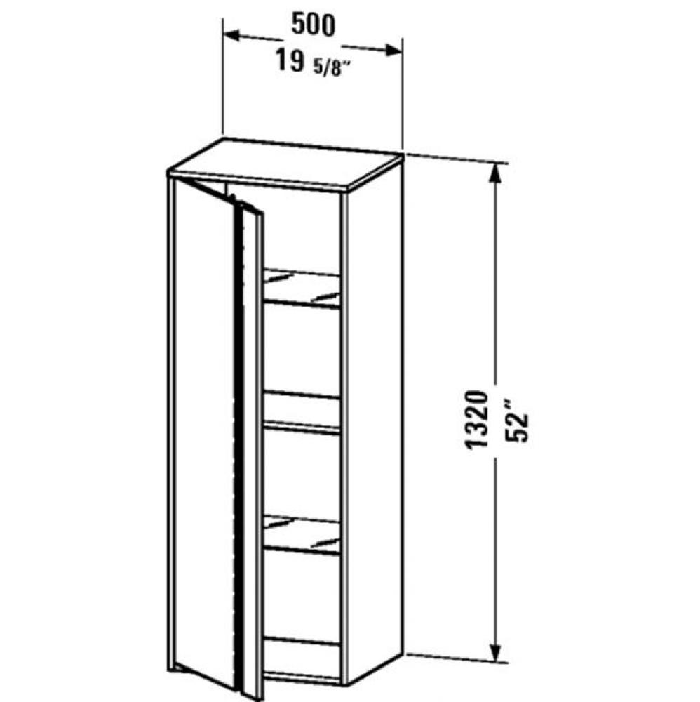 KT tall cabinet 14 1/8''x19 5/8''x52'' -