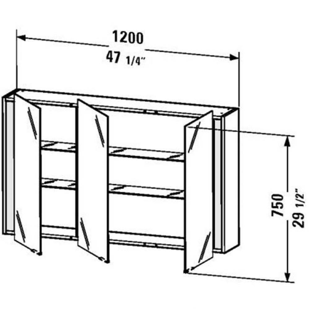 Duravit Ketho Mirror Cabinet  Pine Terra