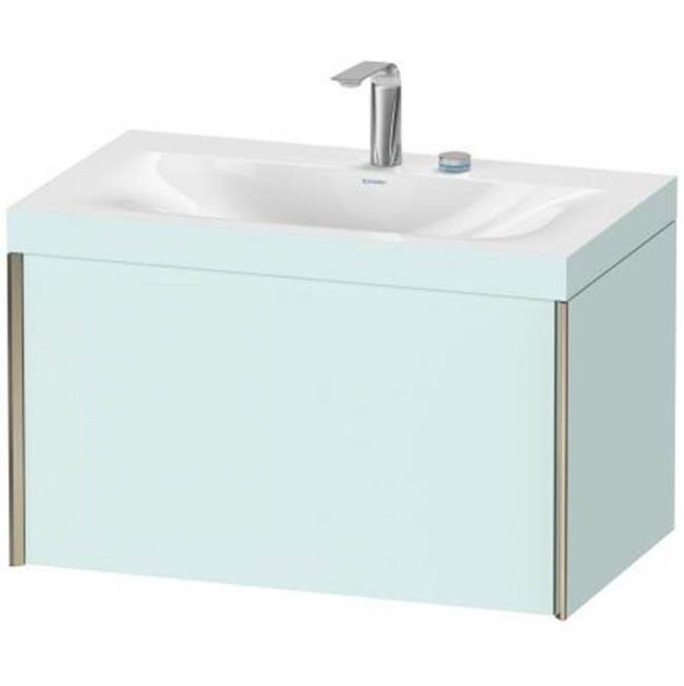 Duravit XViu One Drawer C-Bonded Wall-Mount Vanity Kit Light Blue