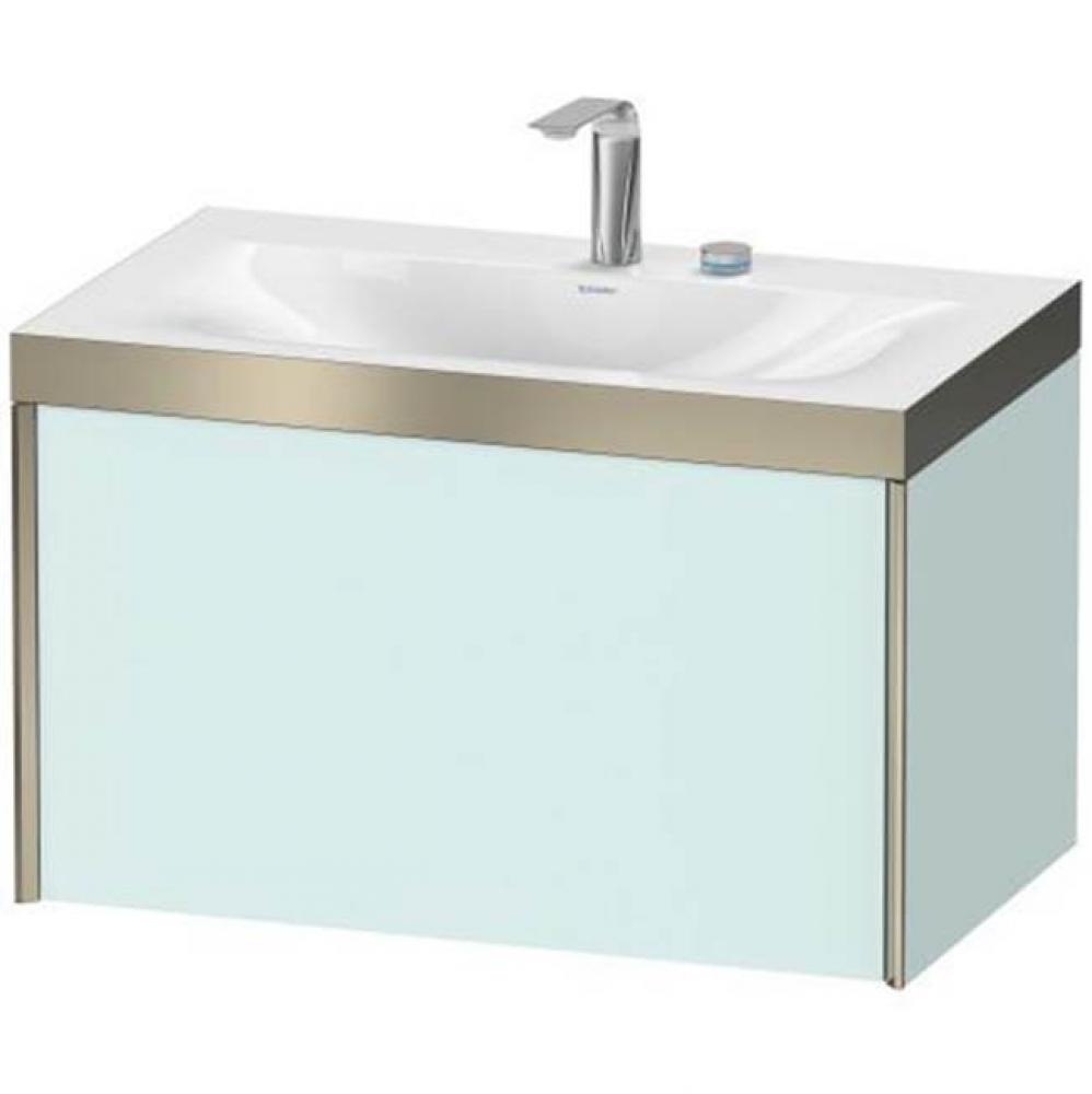 Duravit XViu One Drawer C-Bonded Wall-Mount Vanity Kit Light Blue